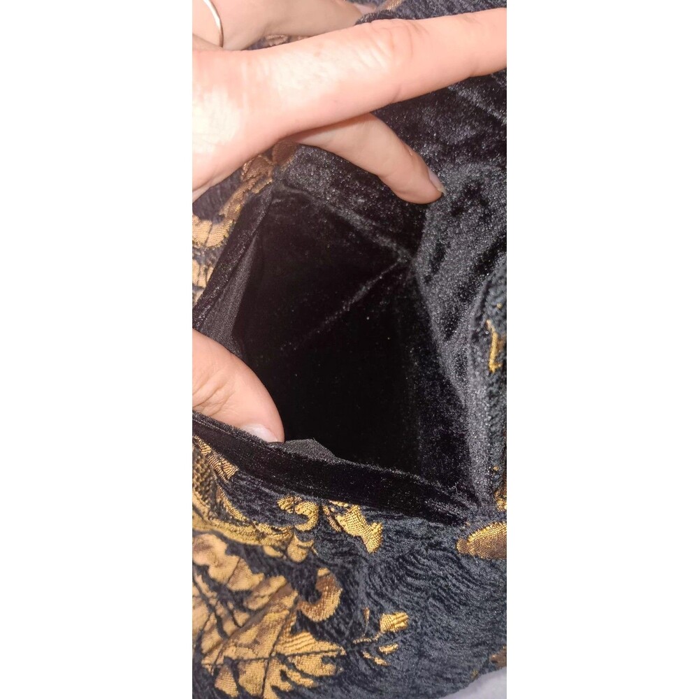 Chicos Baroque Quilted Blazer Jacket Size 4 Black & Gold Velvet Trim Old Money - Picture 6 of 14